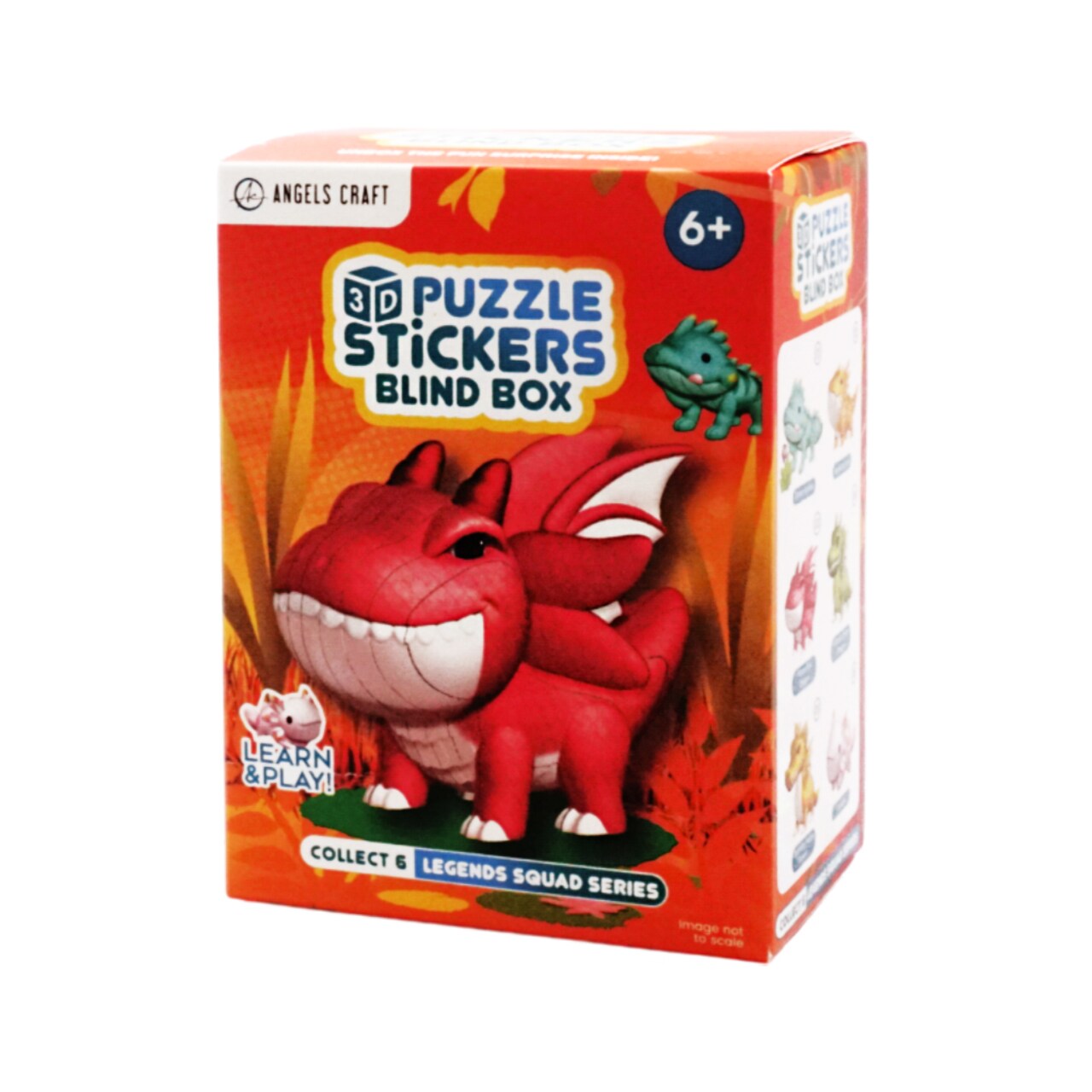 Angels Craft 3D Puzzle Stickers Blind Box – Collectible 3D Sticker Puzzles | Jungle, Dino, Legends, Street & Fin-tastic Squads | 6 Designs per Series | Ages 6+